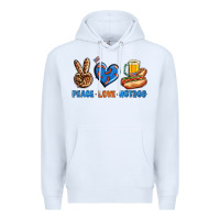 White Peace Love Hotdog Premium Hoodie - BundleAndBundleShop