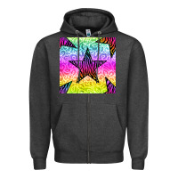 Charcoal Heather zebra glitter star seamless pattern Zipper Hoodie - BundleAndBundleShop