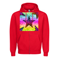 Red zebra glitter star seamless pattern Zipper Hoodie - BundleAndBundleShop