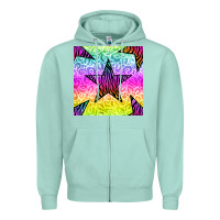 Seafoam zebra glitter star seamless pattern Zipper Hoodie - BundleAndBundleShop
