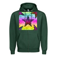 Sports Green zebra glitter star seamless pattern Zipper Hoodie - BundleAndBundleShop