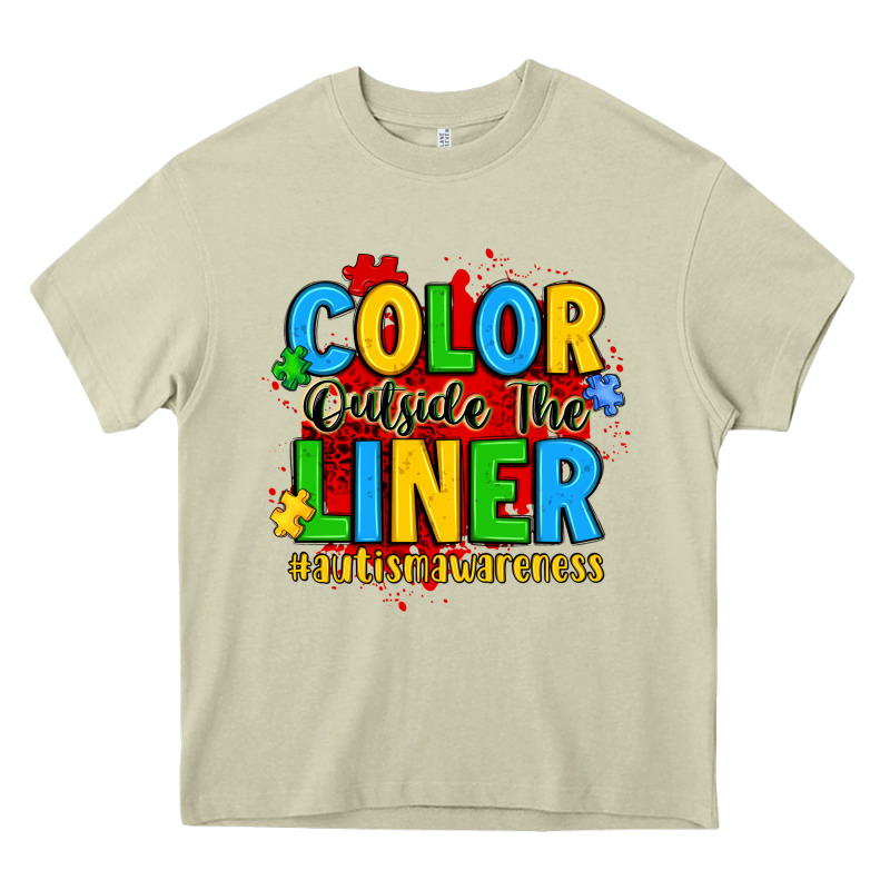 Color Outside The Liner Autism Awareness Heavy Core Tee by JahusDesignShop | Teevron