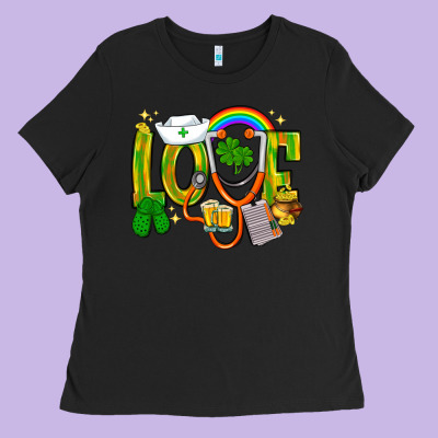 St. Patrick's Love Nurse Ladies Tee Designed By Bundleandbundleshop