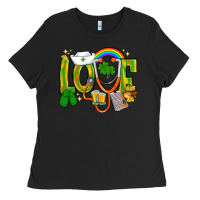 Black St. Patrick's Love Nurse Ladies Tee - BundleAndBundleShop