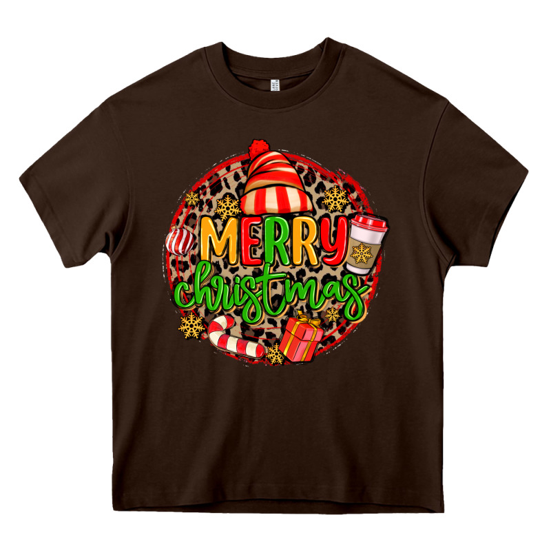 Merry Leopard Merry Christmas Heavy Core Tee by MaliasSmallBusiness | Teevron