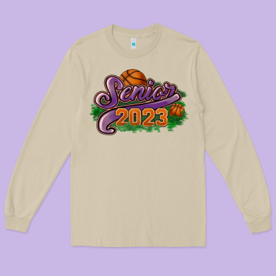 Senior 2023 Basketball Long Sleeve Tee Designed By Howdyjamesfarm