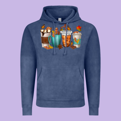 Thankful Coffee Cups Vintage Hoodie Designed By Texasbilliewilder