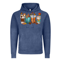 Vintage Denim Thankful Coffee Cups Vintage Hoodie - texasbilliewilder