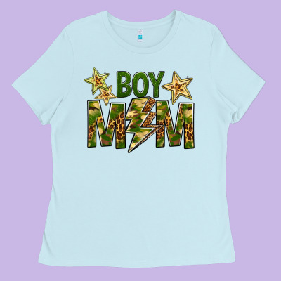Boy Mom Ladies Tee Designed By Bundleandbundleshop