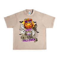 French Oak Happy Halloween with Skeleton Urban Heavy Tee - texasbilliewilder