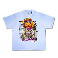 Grape Ice Happy Halloween with Skeleton Urban Heavy Tee - texasbilliewilder