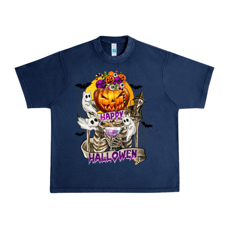 Happy Halloween With Skeleton Urban Heavy Tee by texasbilliewilder | Teevron