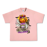 Salmon Happy Halloween with Skeleton Urban Heavy Tee - texasbilliewilder