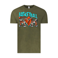 Vintage Olive Basketball Mom Vintage Tee - NancyCooperArtShop