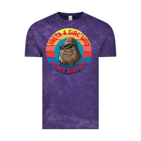 Cloud Purple Retro Sunset Just A Girl Who Loves Bigfoot Vintage Tee - artisFamous