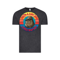 Vintage Black Retro Sunset Just A Girl Who Loves Bigfoot Vintage Tee - artisFamous