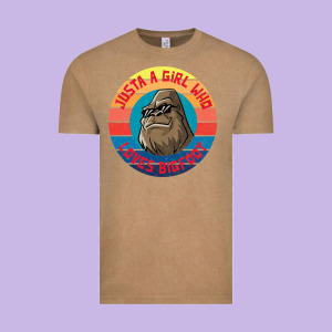 Retro Sunset Just A Girl Who Loves Bigfoot Vintage Tee Designed By Artisfamous