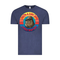 Vintage Denim Retro Sunset Just A Girl Who Loves Bigfoot Vintage Tee - artisFamous