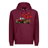 Burgundy farm tractor Premium Hoodie - RanaPortraitStore