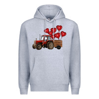 Heather Grey farm tractor Premium Hoodie - RanaPortraitStore