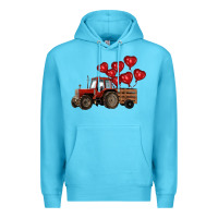 Ocean Blue farm tractor Premium Hoodie - RanaPortraitStore