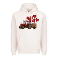 Pale Pink farm tractor Premium Hoodie - RanaPortraitStore
