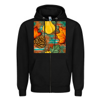 Black fall pumpkins seamless pattern Zipper Hoodie - BundleAndBundleShop
