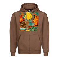 Chestnut fall pumpkins seamless pattern Zipper Hoodie - BundleAndBundleShop