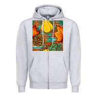 Heather Grey fall pumpkins seamless pattern Zipper Hoodie - BundleAndBundleShop
