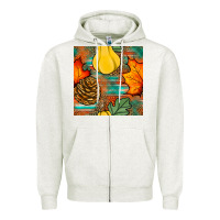 Oatmeal Heather fall pumpkins seamless pattern Zipper Hoodie - BundleAndBundleShop