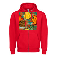 Red fall pumpkins seamless pattern Zipper Hoodie - BundleAndBundleShop