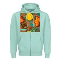 Seafoam fall pumpkins seamless pattern Zipper Hoodie - BundleAndBundleShop