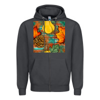 Smoke fall pumpkins seamless pattern Zipper Hoodie - BundleAndBundleShop