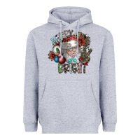 Heather Grey merry and bright Heavyweight Hoodie - SublimationCraftShop