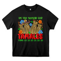 Black tis the season for tamales tama la la la la la la Heavy Core Tee - MaliasSmallBusiness