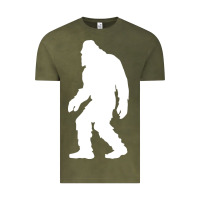 Vintage Olive bigfoot walking silhouette Vintage Tee - artisFamous