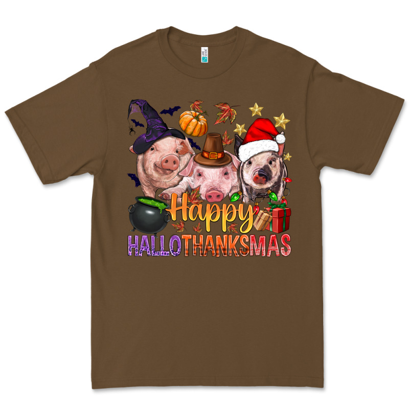 Happy Hallothanksmas Pigs Premium Tee by BundleAndBundleShop | Teevron