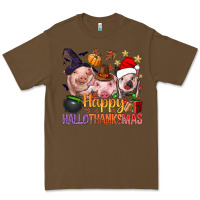 Cacao Happy Hallothanksmas Pigs Premium Tee - BundleAndBundleShop