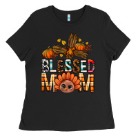 Black Western Blessed Mom With Cross Ladies Tee - BundleAndBundleShop