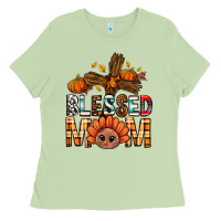 Matcha Western Blessed Mom With Cross Ladies Tee - BundleAndBundleShop