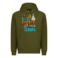 Army Green God Will Direct Your Steps Premium Hoodie - BundleAndBundleShop