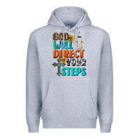 Heather Grey God Will Direct Your Steps Premium Hoodie - BundleAndBundleShop