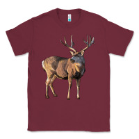 Burgundy Mule Buck Deer Classic Tee - LillyAllenDesigns