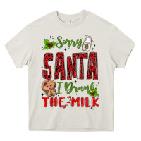 Cream sorry santa ı drank the milk Heavy Core Tee - MaliasSmallBusiness