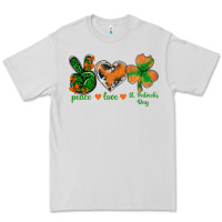 Dove Grey Peace Love St.Patrick's Day Premium Tee - BundleAndBundleShop