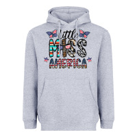 Heather Grey little miss america Heavyweight Hoodie - CowhideDigitalArt