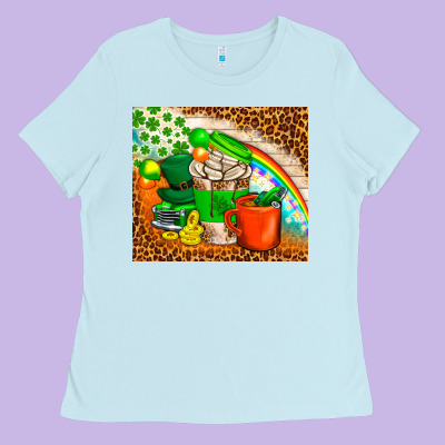 Coffee Cups St Patricks Day Tumbler Ladies Tee Designed By Bundleandbundleshop