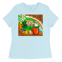Baby Blue Coffee Cups St Patricks Day Tumbler Ladies Tee - BundleAndBundleShop