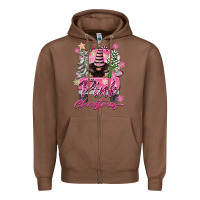 Chestnut Pink Christmas Truck Gnome Zipper Hoodie - FaDigitalArtStudio