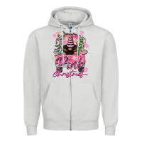 Dove Grey Pink Christmas Truck Gnome Zipper Hoodie - FaDigitalArtStudio